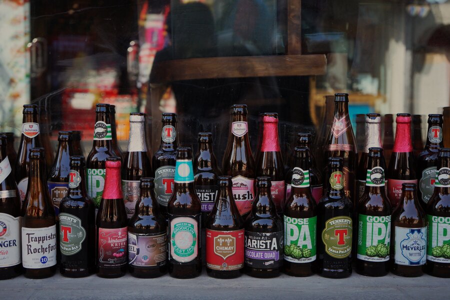 A photo of a lineup of different beers